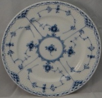 Royal Copenhagen Blue Fluted Half Lace Border Salad Plate # 573 Royal Copenhagen Blue Fluted Half Lace Border Salad Plate # 573