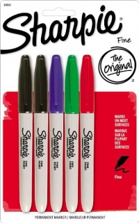 Sharpie Fine Point Permanent Markers, 5 Colored Markers(30653PP)