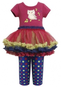 Magenta Blue Owl Applique Tutu Dress / Legging Set MG3NA,Bonnie Jean Little Girls 2-Piece Dress/Legging Set Magenta Blue Owl Applique Tutu Dress / Legging Set MG3NA,Bonnie Jean Little Girls 2-Piece Dress/Legging Set
