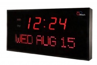 DBTech Big Oversized Digital Red LED Calendar Clock with Day and Date - Shelf or Wall Mount (16 inches - Red LED) DBTech Big Oversized Digital Red LED Calendar Clock with Day and Date - Shelf or Wall Mount (16 inches - Red LED)