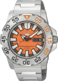 Seiko Men's SNZF49 Seiko 5 Automatic Orange Dial Stainless-Steel Bracelet Watch Seiko Men's SNZF49 Seiko 5 Automatic Orange Dial Stainless-Steel Bracelet Watch