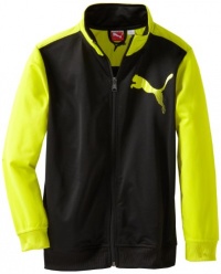 Puma - Kids Boys 2-7 Blocked Tricot Jacket, Black/Sulphur, Large Puma - Kids Boys 2-7 Blocked Tricot Jacket, Black/Sulphur, Large