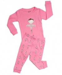 Leveret Dancing Ballerina 2 Piece Pajama 100% Cotton (Size 6M-5T) Leveret Dancing Ballerina 2 Piece Pajama 100% Cotton (Size 6M-5T)