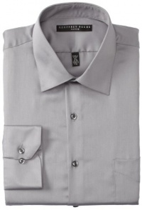 Geoffrey Beene Men's Fitted Sateen Dress Shirt, Gray, 16.5/34-35 Geoffrey Beene Men's Fitted Sateen Dress Shirt, Gray, 16.5/34-35