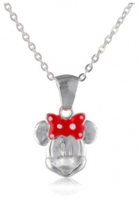 Disney Minnie Sterling Silver Enameled Pendant Necklace, 18 Disney Minnie Sterling Silver Enameled Pendant Necklace, 18