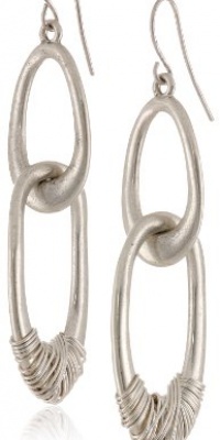 Kenneth Cole New York Oceans Blue Wire Wrapped Oval Link Double Drop Earrings Kenneth Cole New York Oceans Blue Wire Wrapped Oval Link Double Drop Earrings