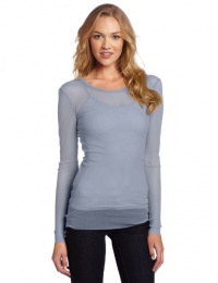 Only Hearts Women's Tailored Tulle Long Sleeve 1 Ply Crew Neck Only Hearts Women's Tailored Tulle Long Sleeve 1 Ply Crew Neck