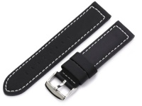 Hadley-Roma Men's MSM740RA 200 20-mm Black Silicone Layered Leather Watch Strap Hadley-Roma Men's MSM740RA 200 20-mm Black Silicone Layered Leather Watch Strap