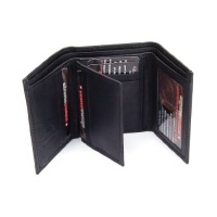 Mens Leather Trifold Wallet 10 Card Slots 2 IDs 2 Bill Sections Extra Capacity Mens Leather Trifold Wallet 10 Card Slots 2 IDs 2 Bill Sections Extra Capacity