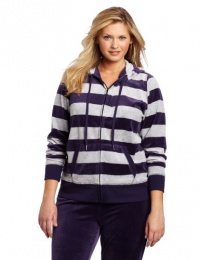 Calvin Klein Performance Women's Plus Size Rugby Stripe Hoodie Calvin Klein Performance Women's Plus Size Rugby Stripe Hoodie