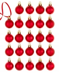 Red all over. A mix of matte and shiny ball ornaments provides reliable cheer season after season in family-friendly plastic from Kurt Adler. Red all over. A mix of matte and shiny ball ornaments provides reliable cheer season after season in family-friendly plastic from Kurt Adler.