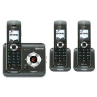 VTech DS6421-3 DECT 6.0 Cordless Phone, Black/Silver, 3 Handsets