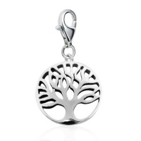 Chuvora Sterling Silver Cut Out Tree of Life symbolic w/ Lobster Clasp Charm for Charm Bracelet Chuvora Sterling Silver Cut Out Tree of Life symbolic w/ Lobster Clasp Charm for Charm Bracelet