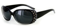 Oceana Polarized Sunglasses with Crystals for Women (Black/Clear w/ Smoke) Oceana Polarized Sunglasses with Crystals for Women (Black/Clear w/ Smoke)