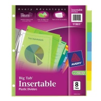 Avery Big Tab Insertable Plastic Dividers, 8-Tab Set, 1 Set (11901) Avery Big Tab Insertable Plastic Dividers, 8-Tab Set, 1 Set (11901)