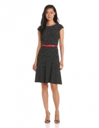 Anne Klein Women's Classic Dot Jersey Swing Dress, Black/Ivory, 4 Anne Klein Women's Classic Dot Jersey Swing Dress, Black/Ivory, 4