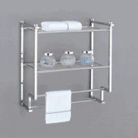 Organize It All Metro 2 Tier Wall Mounting Rack with Towel Bars Organize It All Metro 2 Tier Wall Mounting Rack with Towel Bars