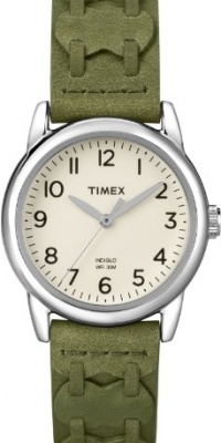 Timex Women?s T2N903 Weekender Green Leather Strap Watch Timex Women?s T2N903 Weekender Green Leather Strap Watch