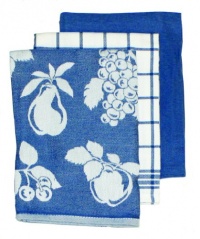 Ritz Fruit Egyptian Flat Kitchen Towel Set, Federal Blue, 3-Piece Ritz Fruit Egyptian Flat Kitchen Towel Set, Federal Blue, 3-Piece