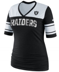 Game on! Make it known Oakland Raiders fans mean business with this NFL t-shirt from Nike. Game on! Make it known Oakland Raiders fans mean business with this NFL t-shirt from Nike.