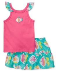 Carters Baby Girls 2-Piece Tank Top & Skort Set, Pink & Blue Fish, 3M Carters Baby Girls 2-Piece Tank Top & Skort Set, Pink & Blue Fish, 3M