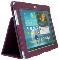 Shenit Premium PU Leather Case Cover Folio for Samsung Galaxy Tab 2 10.1 P5100/P5110 - Purple