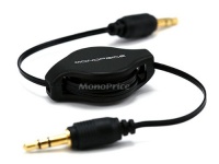 Monoprice 2.5ft Retractable 3.5mm Male-Male Audio Cable - Black Monoprice 2.5ft Retractable 3.5mm Male-Male Audio Cable - Black