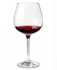 Bring more to the table with a Pinot Noir wine glass designed to enhance taste and resist breakage. Strong, lightweight magnesium fused with brilliant crystal yields ultra-durable stemware that never clouds or dulls. From Wine Enthusiast.