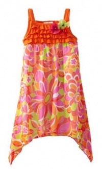 Rare Editions Girls Flower Asymmetrical Chiffon Dress 5 (S351163) Rare Editions Girls Flower Asymmetrical Chiffon Dress 5 (S351163)