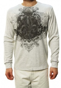 RetroFit Men's Long Sleeve Thermal Crew Neck T-Shirt Light Gray