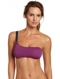 Splendid Women's Malibu Stripe Bandeau Top, Navy/Fuchsia, X-Small Splendid Women's Malibu Stripe Bandeau Top, Navy/Fuchsia, X-Small