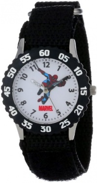 Marvel Comics Kids' W000106 Time Teacher Stainless Steel and Nylon Spider-Man Watch Marvel Comics Kids' W000106 Time Teacher Stainless Steel and Nylon Spider-Man Watch