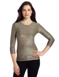 Only Hearts Women's Metallic Jersey Long Sleeve Crew Neck Shirt Only Hearts Women's Metallic Jersey Long Sleeve Crew Neck Shirt