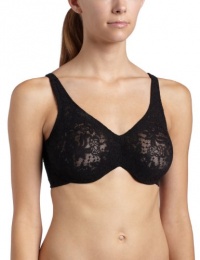 Wacoal Women's Halo Lace Full Coverage Underwire Bra, Black, 32DD Wacoal Women's Halo Lace Full Coverage Underwire Bra, Black, 32DD