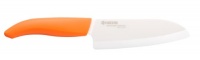 Kyocera Revolution Series 5-1/2-Inch Santoku Knife, Orange Handle