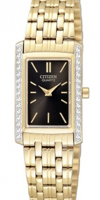 Citizen Quartz Rectangular Black Dial Women's Watch - EK1122-50E