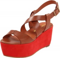 Pour La Victoire Women's Noele Platform Sandal, Cognac/Red, 7 M US Pour La Victoire Women's Noele Platform Sandal, Cognac/Red, 7 M US
