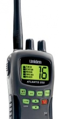 Uniden Atlantis 250BK Black Waterproof Handheld VHF Marine Radio