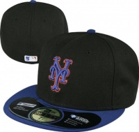 New York Mets MLB 59Fifty ROAD Fitted Cap by New Era (Black-Royal) New York Mets MLB 59Fifty ROAD Fitted Cap by New Era (Black-Royal)