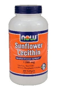 Now Foods Sunflower Lecithin Non GMO, 1200mg, Soft-gels, 200-Count Now Foods Sunflower Lecithin Non GMO, 1200mg, Soft-gels, 200-Count