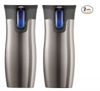 Contigo 16-Ounce Double Wall Stainless Steel Vacuum Insulated Tumbler 2 pack Silver Contigo 16-Ounce Double Wall Stainless Steel Vacuum Insulated Tumbler 2 pack Silver