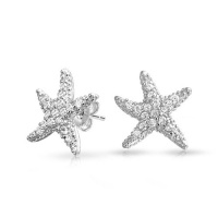 Bling Jewelry CZ Starfish Pave Stud 925 Sterling Silver Earrings Bling Jewelry CZ Starfish Pave Stud 925 Sterling Silver Earrings