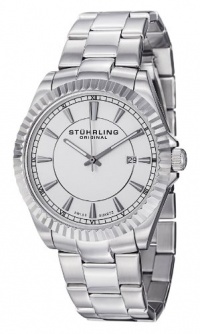 Stuhrling Original Men's 408G.33112 Aquadiver Regatta Marine Swiss Quartz Date Silver Dial Stainless Steel Bracelet Watch Stuhrling Original Men's 408G.33112 Aquadiver Regatta Marine Swiss Quartz Date Silver Dial Stainless Steel Bracelet Watch