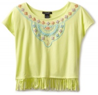 Baby Phat Girl's Fringe Top with Aztec Print, Green, Medium Baby Phat Girl's Fringe Top with Aztec Print, Green, Medium