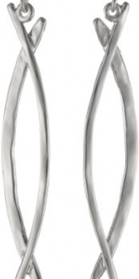 Kenneth Cole New York Shiny Earrings Silver Twist Linear Drop Earrings