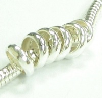 10 Sterling Silver Ring Spacer Beads Compatible With 3mm Snake European Story Charm Chain Cable Bracelets 10 Sterling Silver Ring Spacer Beads Compatible With 3mm Snake European Story Charm Chain Cable Bracelets