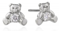 Betsey Johnson CZ Teddy Bear Cubic Zirconia Stud Earrings