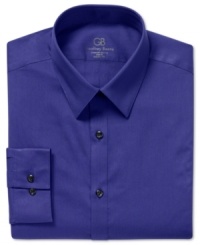 Give your 9-to-5 a cool color rush with this fitted dress shirt from Geoffrey Beene. Give your 9-to-5 a cool color rush with this fitted dress shirt from Geoffrey Beene.