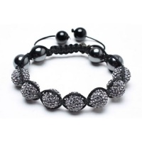 Bling Jewelry Shamballa Inspired Bracelet Grey Crystal Bead Hematite 12mm Bling Jewelry Shamballa Inspired Bracelet Grey Crystal Bead Hematite 12mm