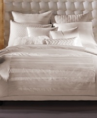 Taking inspiration from the classic bandage dress, this INC International Concepts Incline sham gives your bed a chic and subtly textured makeover. Sateen bands zig zag across the landscape for a clean, modern look. Taking inspiration from the classic bandage dress, this INC International Concepts Incline sham gives your bed a chic and subtly textured makeover. Sateen bands zig zag across the landscape for a clean, modern look.